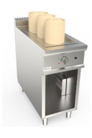 Napařovací zařízení elektrické, 38l,12,0kW 400V, pro GN 1/1 + 1/3, šířka 400mm, skříňový modul otevřený