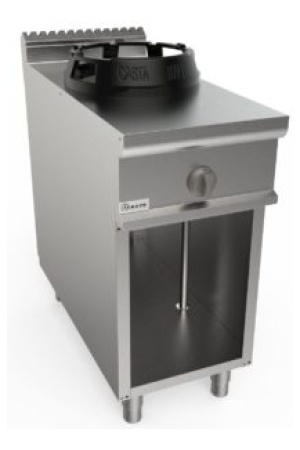 Sporák čínský plynový, 1 hořák WOK - 14,0 kW, šířka 400mm, skříňový modul otevřený