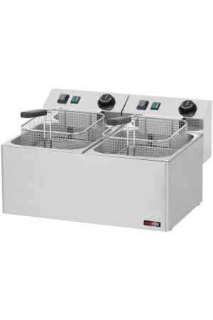 Fritéza elektrická dvojitá 0,38 kW/l, 8+8 l stolní 230 V | REDFOX - FE 77 E