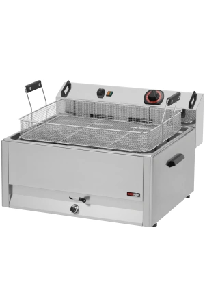 Fritéza elektrická 0,5 kW/l, 30 l stolní s výpustí 400 V | REDFOX - FE 60 T