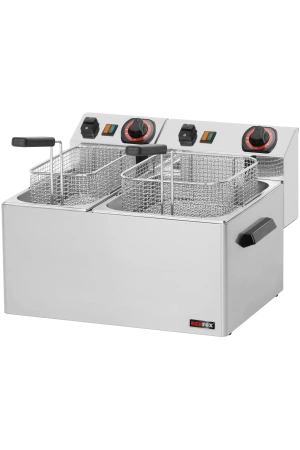 Fritéza elektrická 0,42 + 0,38 kW/l, 8 + 5 l stolní 230 V | REDFOX - FE 74